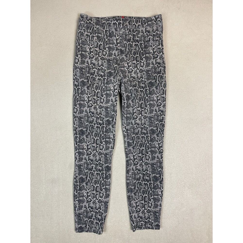 Spanx Pants Womens Medium Brown Snake Skin Print Pull On Stretch Legging